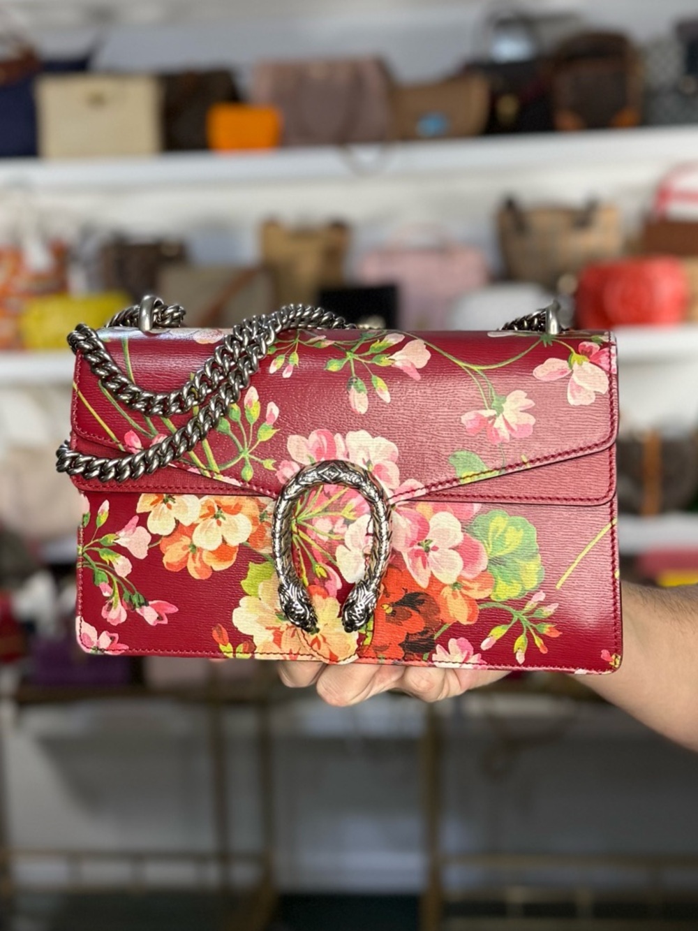 GUCCI FLORAL FLAP BAG